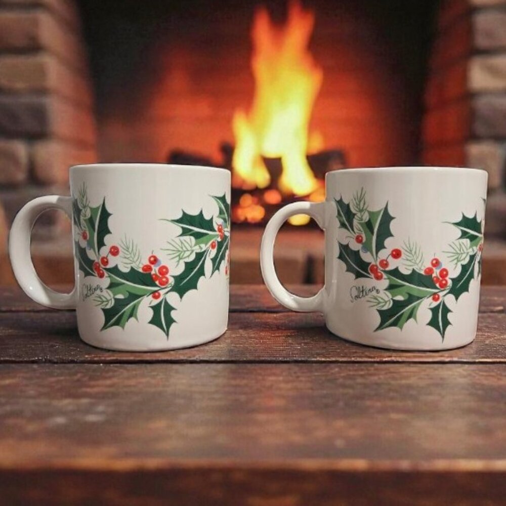 Two (2) Vintage 1985 Himark Seasons Greetings Mugs